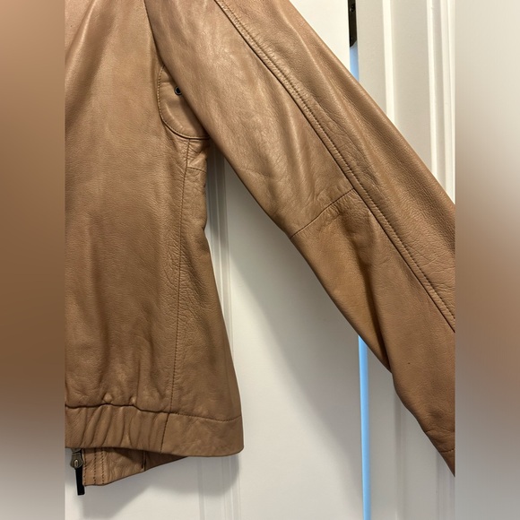 VINCE VINTAGE TAN LEATHER UTILITY JACKET - Picture 12 of 14
